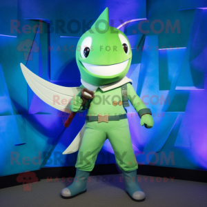 Green Swordfish mascotte...