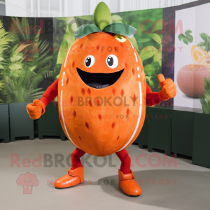 Orange jordbær maskot...