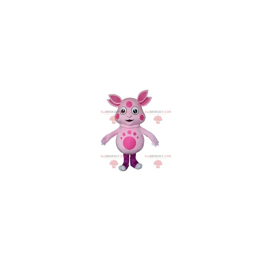 Pink fremmed maskot med fire ører - Redbrokoly.com
