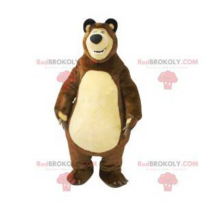 Mascotte d'ours brun bedonnant. Costume d'ours brun -