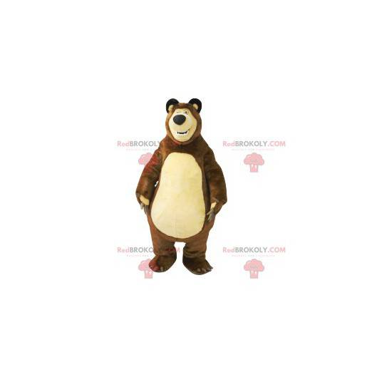 Mascotte d'ours brun bedonnant. Costume d'ours brun -