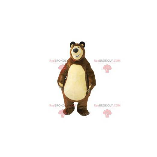 Mascotte panciuto orso bruno. Costume da orso bruno -