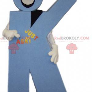 Mascotte lettera K in blu. Costume della lettera K. -