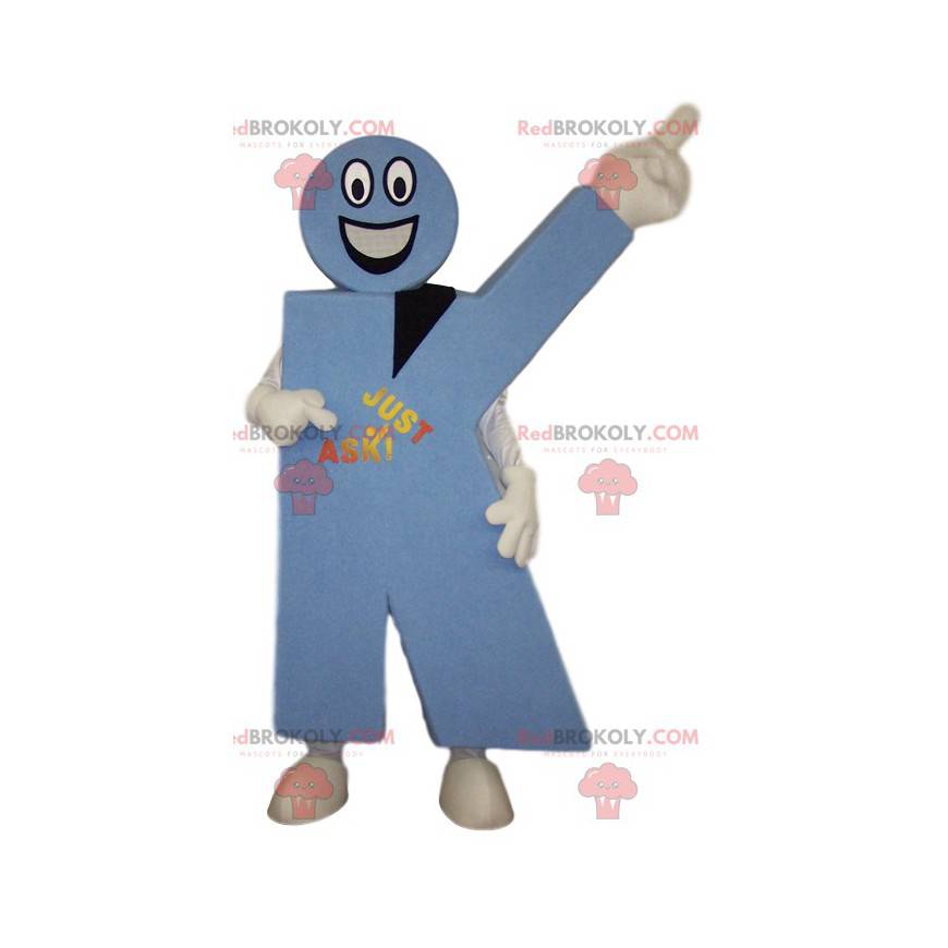 Mascot letter K in blue. Letter K costume - Redbrokoly.com