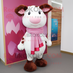 Pink Hereford Cow mascotte...