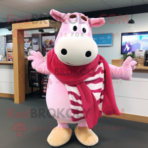 Pink Hereford Cow maskot...