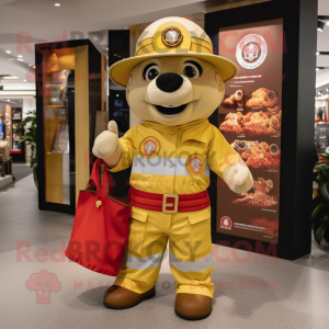 Gold Fire Fighter maskot...