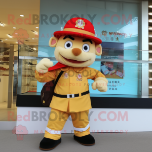 Gold Fire Fighter mascotte...