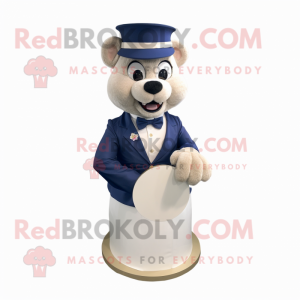 Navy Engagement Ring mascot costume character dressed with a Chinos and Bow ties