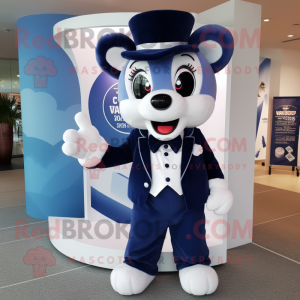 Navy Engagement Ring mascot costume character dressed with a Chinos and Bow ties