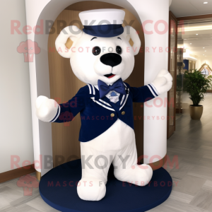 Navy Engagement Ring mascot costume character dressed with a Chinos and Bow ties