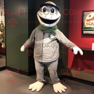 Grå Anaconda maskot kostume...