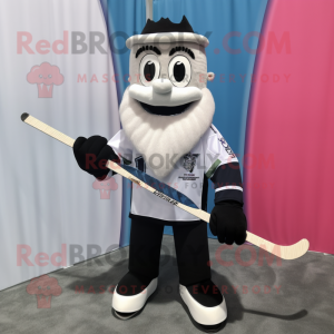 White Ice Hockey Stick mascot costume character dressed with a Blazer and Headbands
