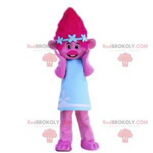 Mascotte elfo rosa con un bel vestito blu - Redbrokoly.com