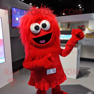 Rød Pendant maskot kostume...