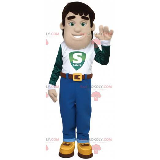 Uomo mascotte in jeans e t-shirt - Redbrokoly.com