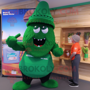 Forest Green Jambalaya mascot costume character dressed with a Bikini and Beanies
