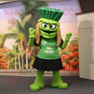 Forest Green Jambalaya mascot costume character dressed with a Bikini and Beanies