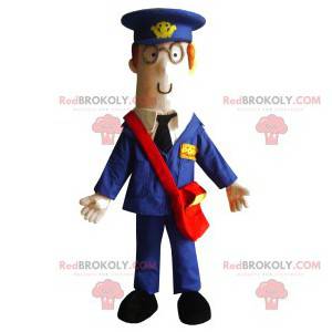 Mascotte man met een blauw pak en een rode tas - Redbrokoly.com