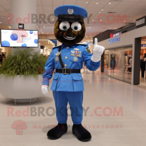 Black Air Force Soldier mascot costume character dressed with a Mom Jeans and Digital watches