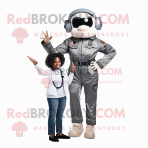 Black Air Force Soldier mascot costume character dressed with a Mom Jeans and Digital watches