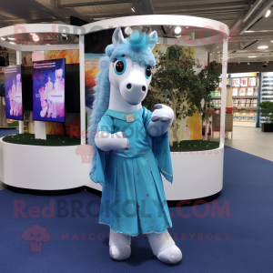 Sky Blue Horse maskot...