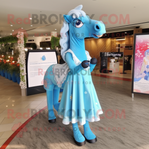 Sky Blue Horse maskot...