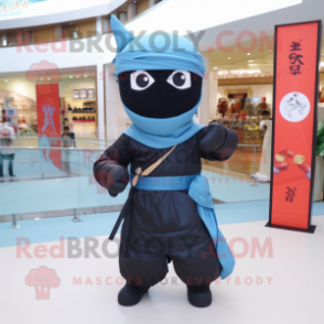nan Ninja mascot costume character dressed with a Pleated Skirt and Messenger bags