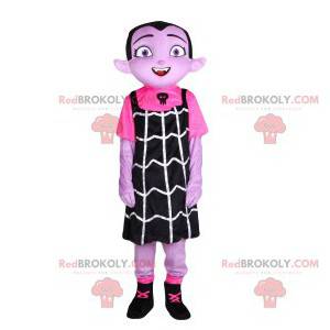Mascot niña vampiro con un vestido negro - Redbrokoly.com