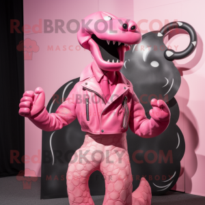 Roze Hydra mascotte kostuum...