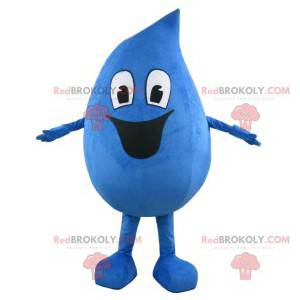Mascotte de goutte d'eau avec un grand sourire - Redbrokoly.com