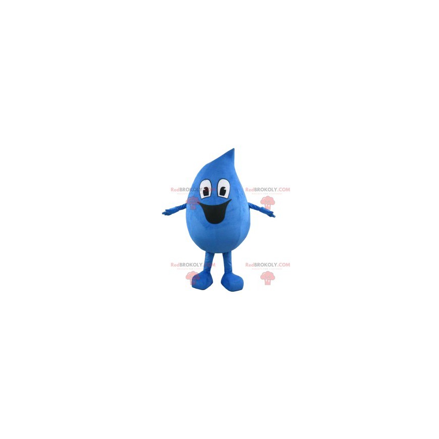 Mascotte de goutte d'eau avec un grand sourire - Redbrokoly.com