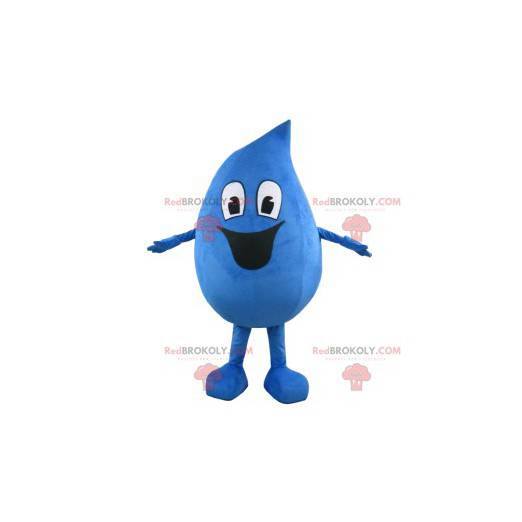 Mascotte de goutte d'eau avec un grand sourire - Redbrokoly.com