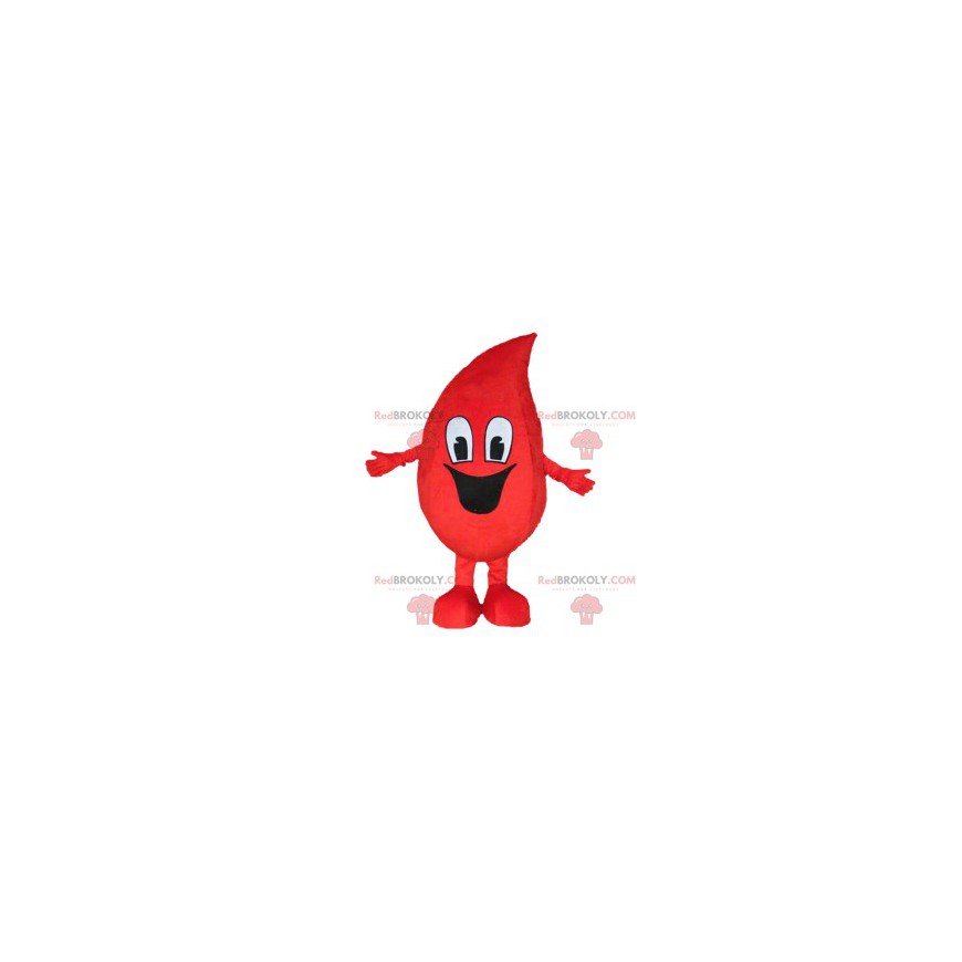 Leende bloddroppmaskot. Bloddroppdräkt - Redbrokoly.com