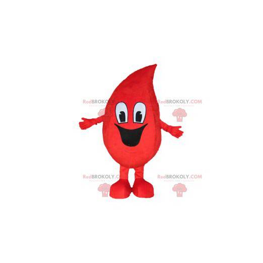 Leende bloddroppmaskot. Bloddroppdräkt - Redbrokoly.com