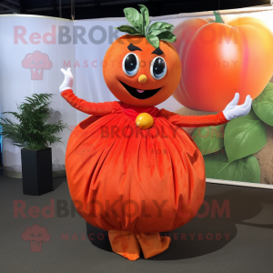 Orange tomat maskot-kostume...