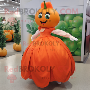 Orange tomat maskot-kostume...
