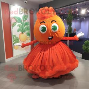 Orange tomat maskot-kostume...