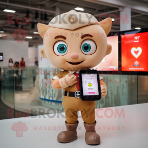 Tan Cupid maskot drakt...
