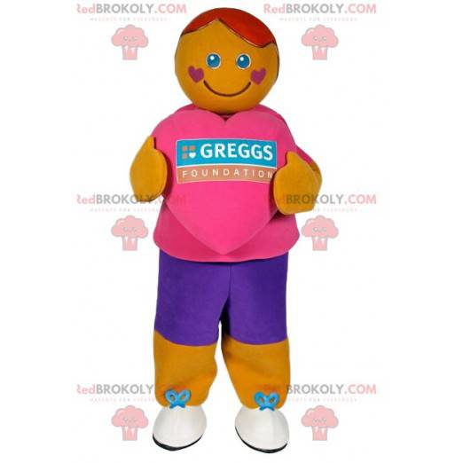 Schneemann-Maskottchen in bunter Sportbekleidung -