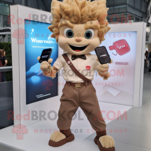 Tan Cupid maskot drakt...
