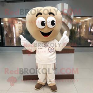 Beige hart mascotte kostuum...