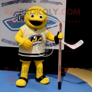 Lemon Yellow Ice Hockey...