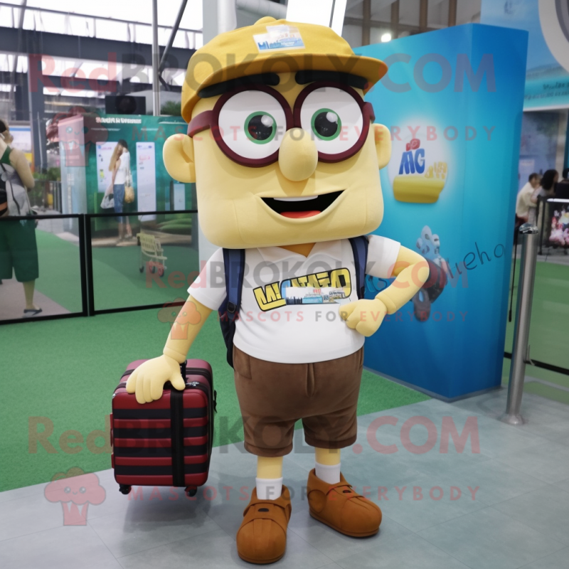 nan Wrist Watch mascot costume character dressed with a Cargo Shorts and Briefcases