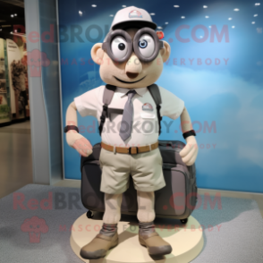 nan Wrist Watch mascot costume character dressed with a Cargo Shorts and Briefcases