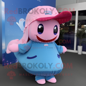 Pink Blue Whale maskot...