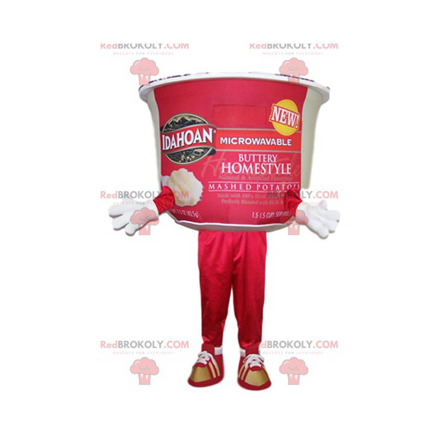 Mascotte de pot de purée préparée. Costume de pot de purée -