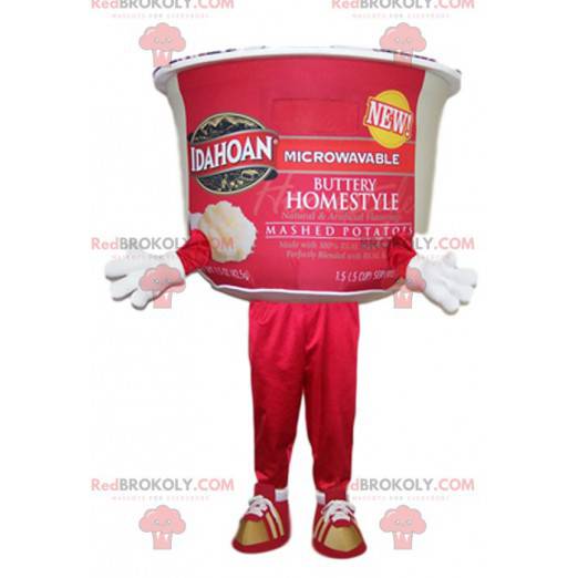 Mascotte de pot de purée préparée. Costume de pot de purée -