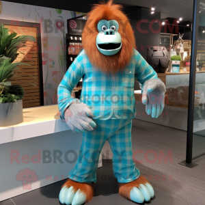 Turkis orangutang maskot...