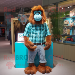 Turkis orangutang maskot...